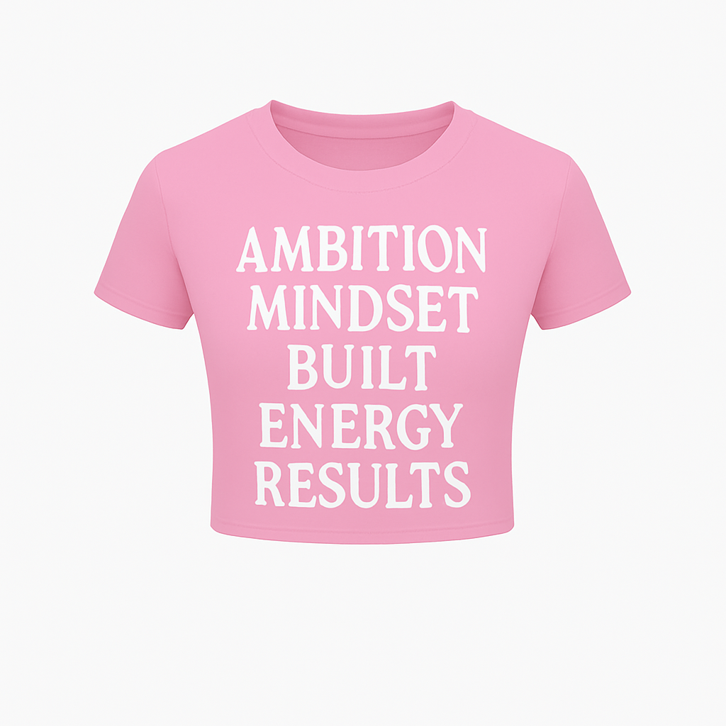 Amber “Mindset Built Energy Results” Tee – Pink