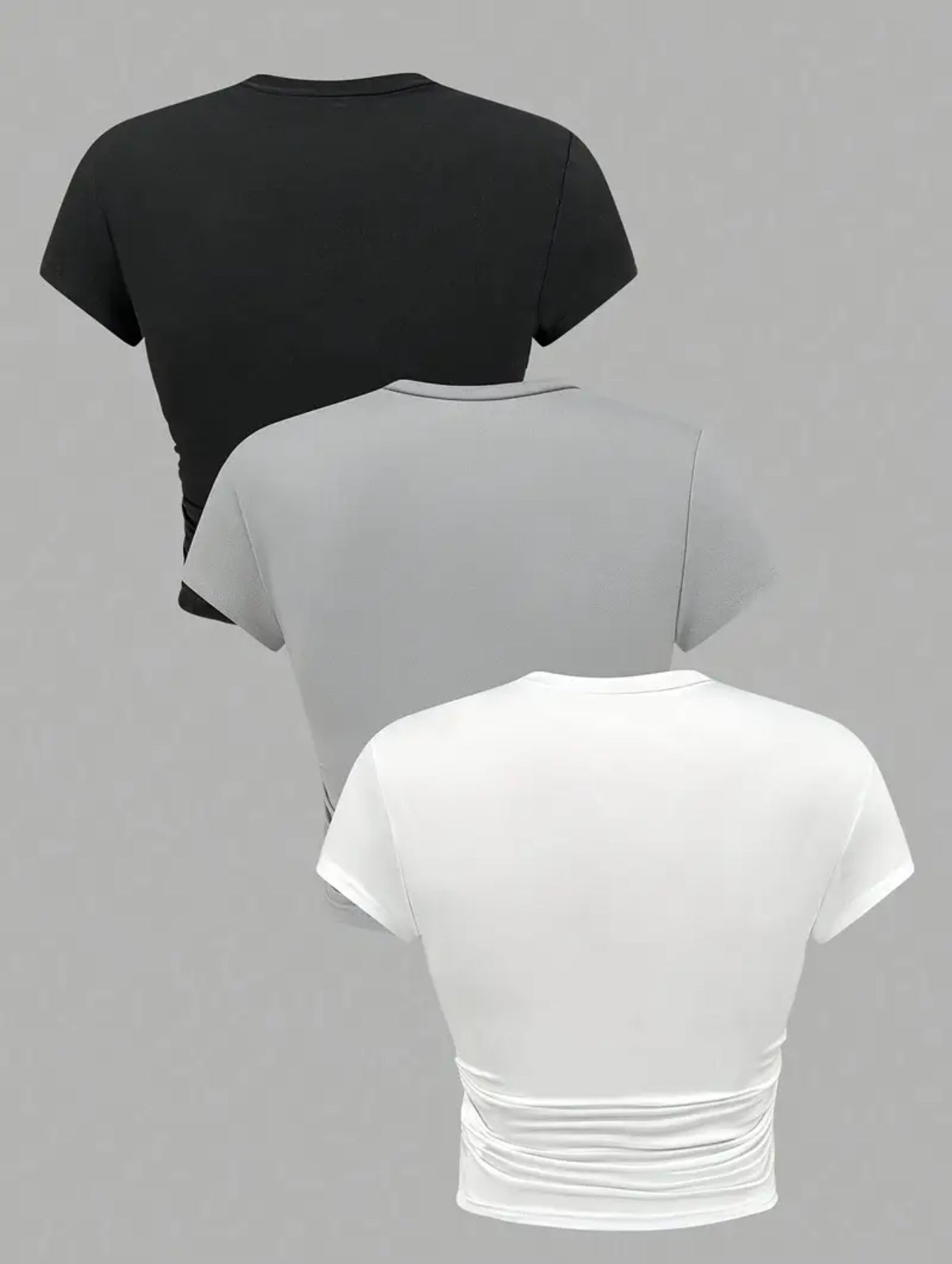 Women’s 3-Pack TYN Slim Fit T-Shirt Set – Black, White, Gray