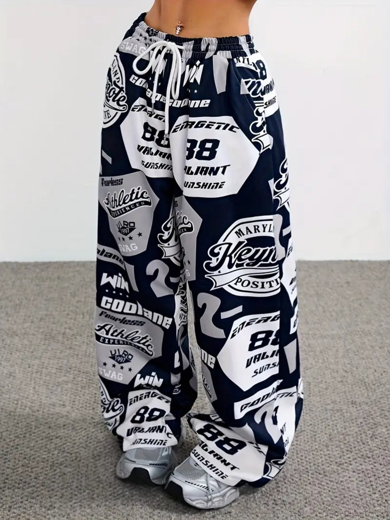 Women’s Wide-Leg Graphic Track Pants