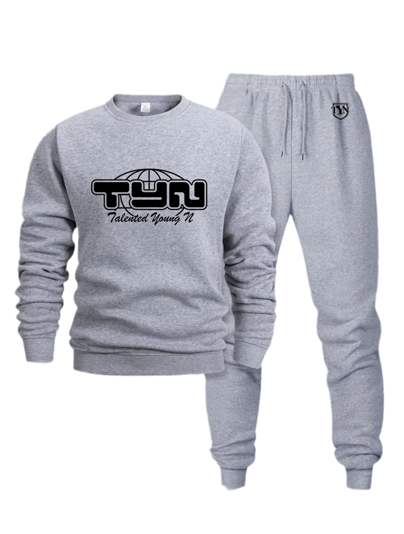 TYN Men’s Solid Color Sweatshirt & Jogger Set