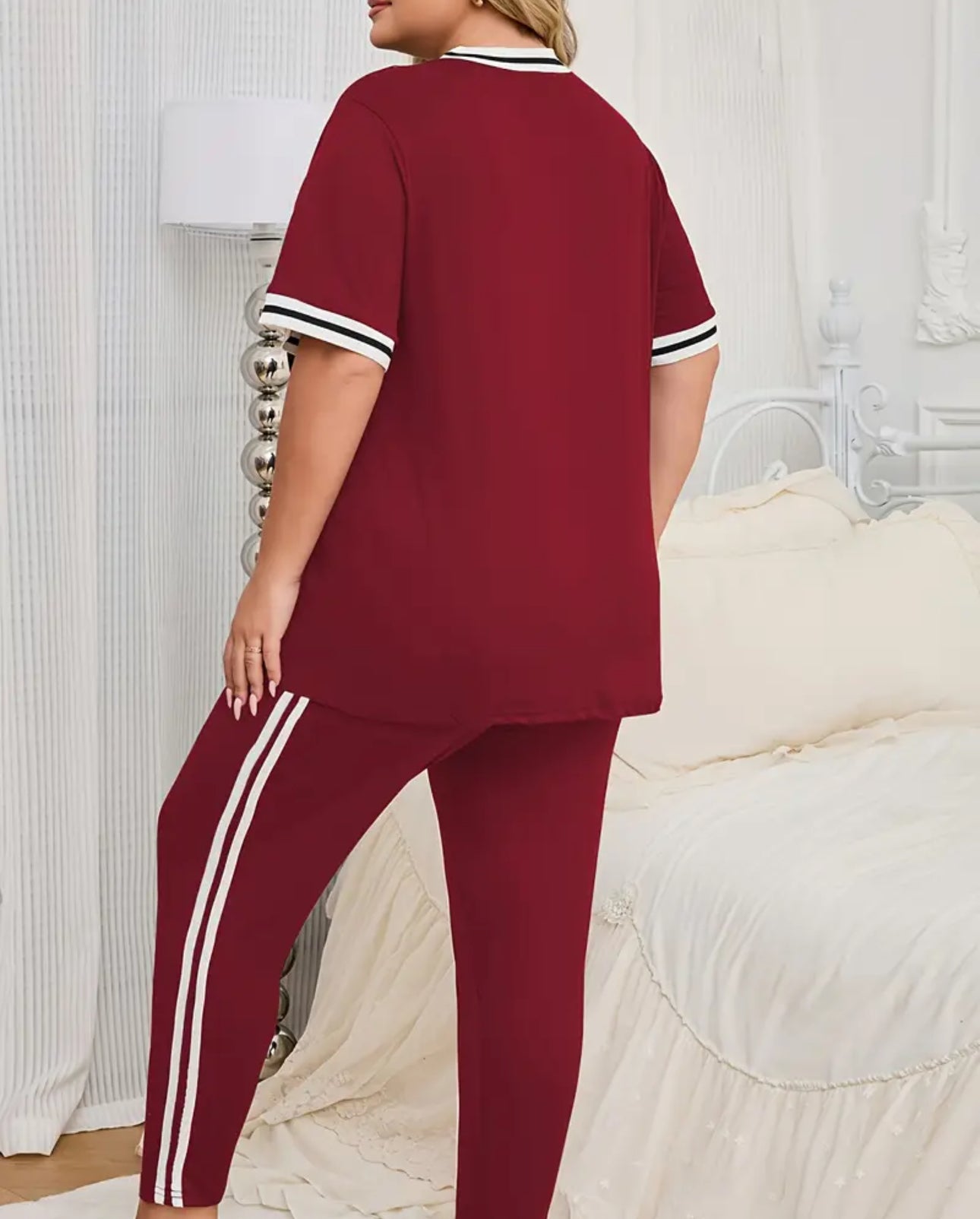 TYN Women’s Plus Size Comfort Stripe Set