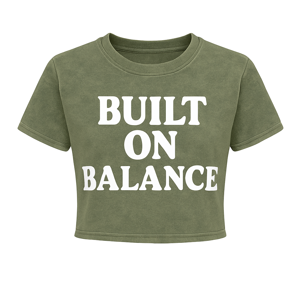 BUILT ON BALANCE CROPPED WOMEN’S TEE