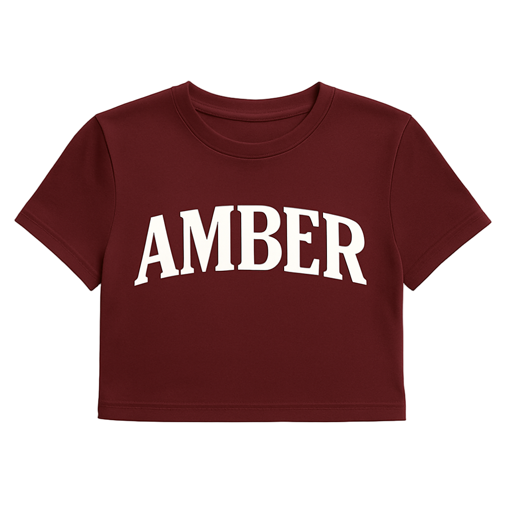 Amber “Classic Varsity” Tee – Burgundy