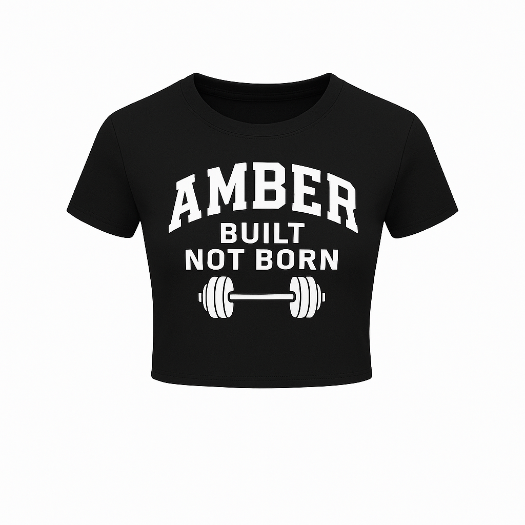 Amber “Built Not Born” Tee – Black