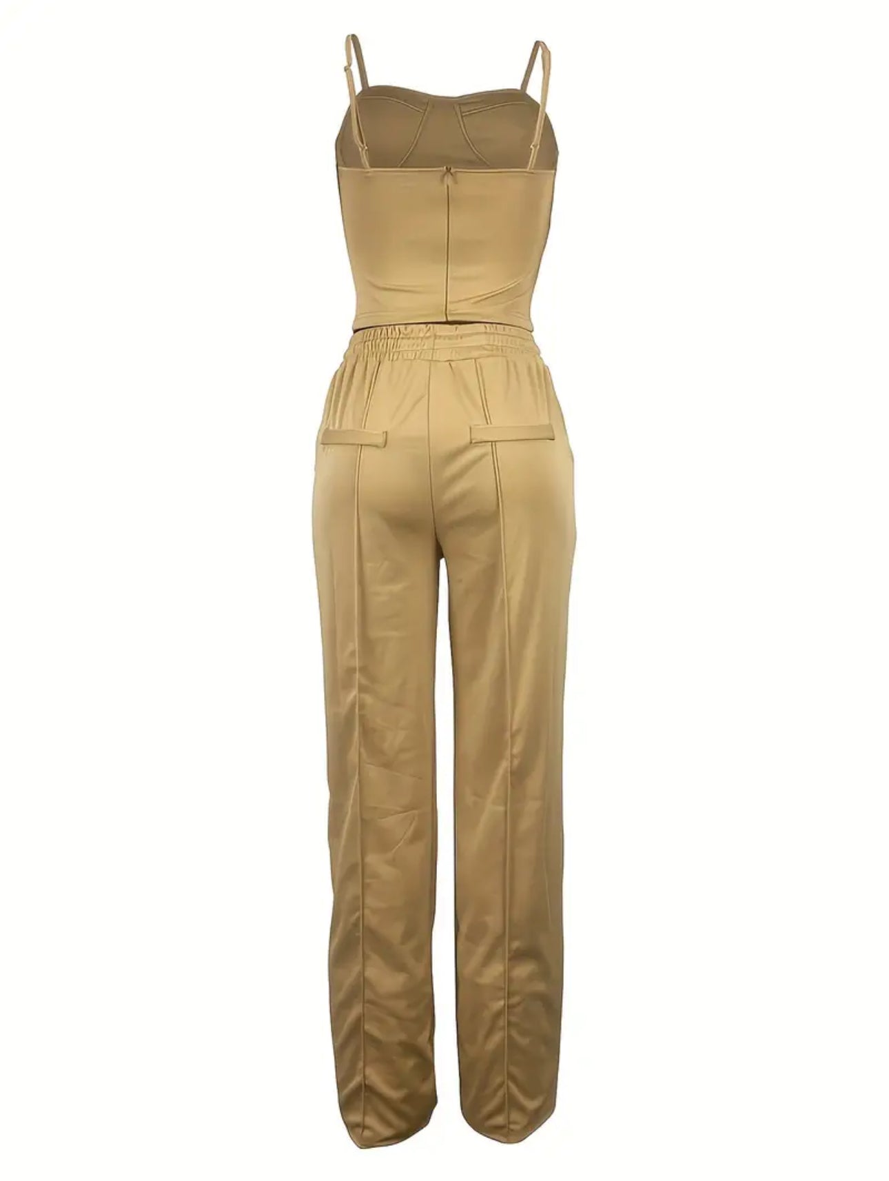 Women’s Strapless Set – Bodysuit & Wide-Leg Pants