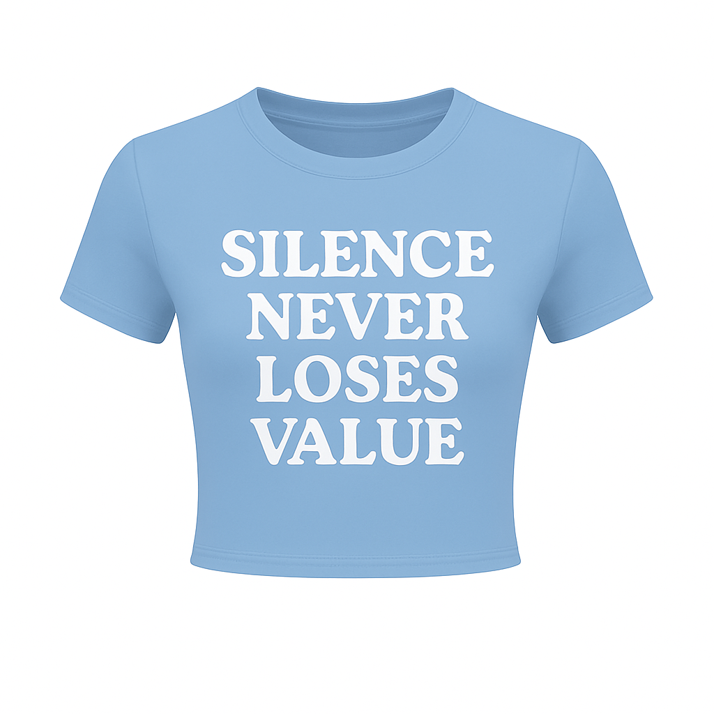 Silence Never Loses Value Crop Tee (Women’s)