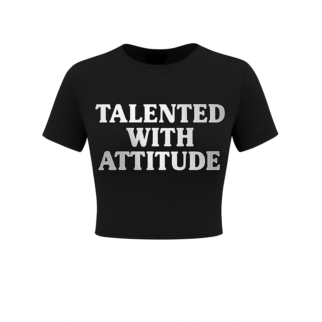 Women’s Talented With Attitude Reflective Crop Top