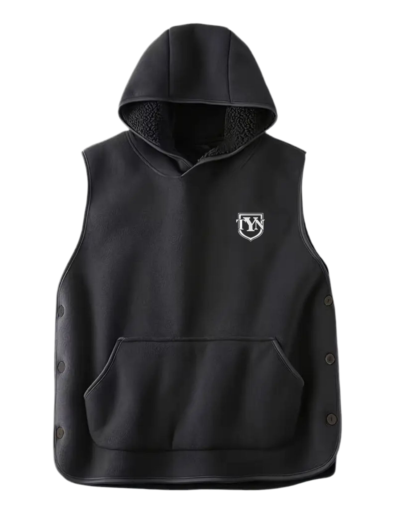 TYN Unisex Cozy Crest Hooded Fleece Vest