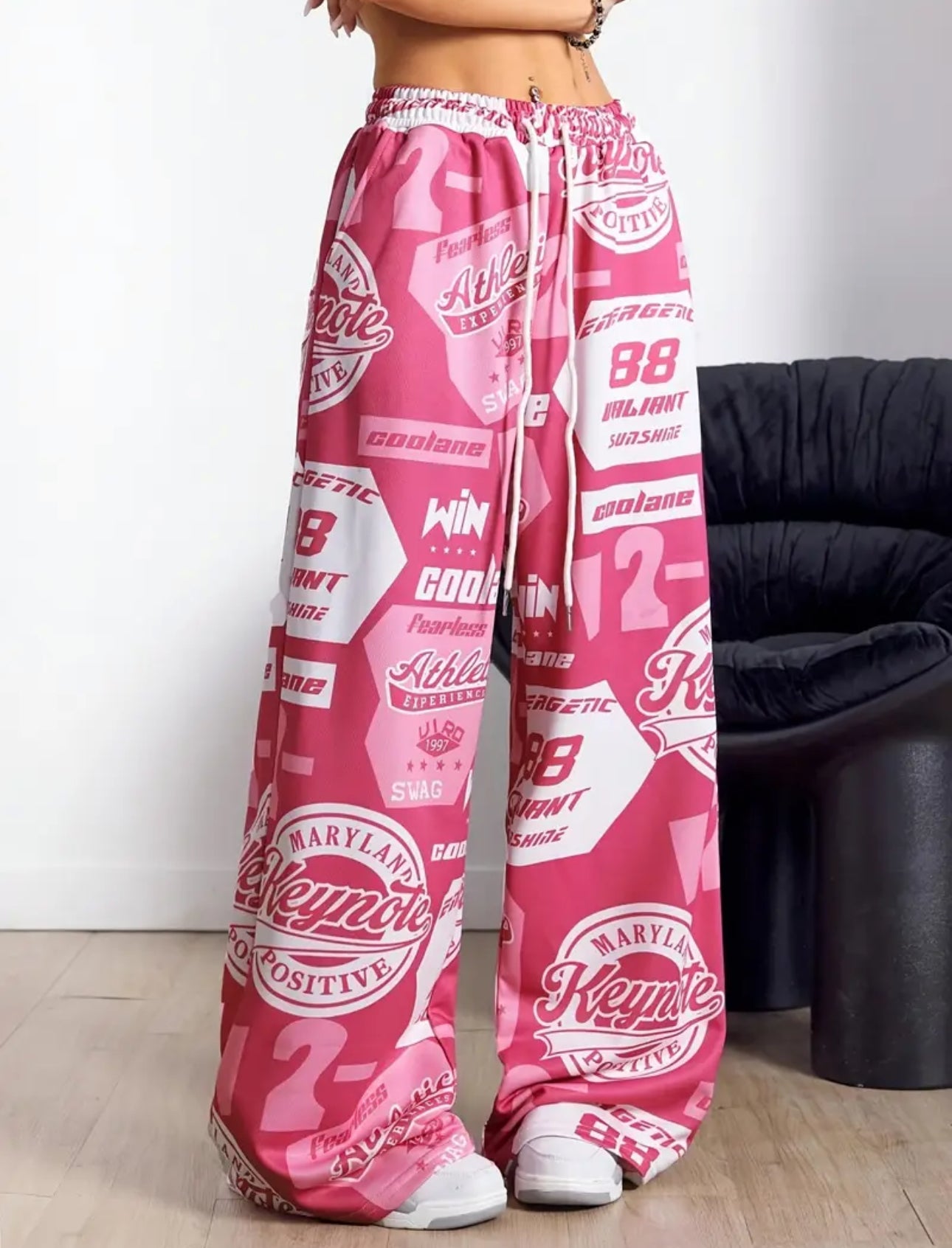 Women’s Wide-Leg Graphic Track Pants