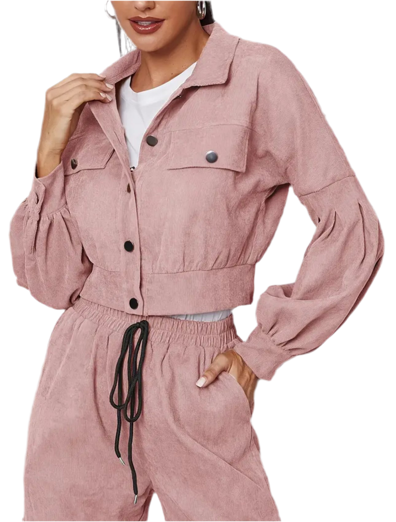 Women’s Urban Cord Flap Jacket & Tie-Overall Set