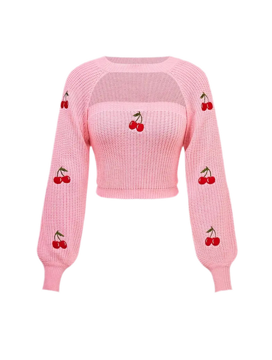 Women’s Cherry Whisper Crop Cardigan