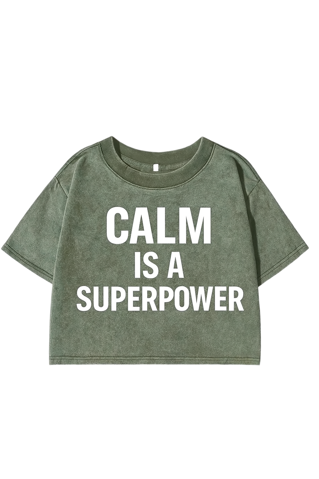 CALM IS A SUPERPOWER CROPPED WOMEN’S TEE