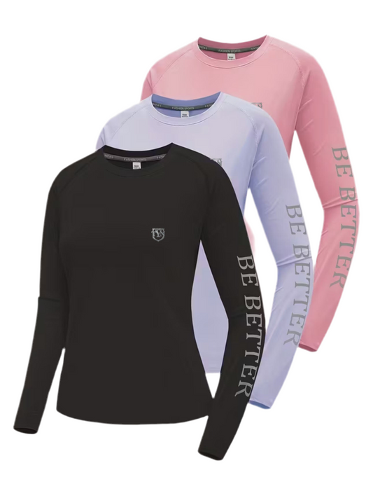 TYN Women’s “Be Better” 3-Pack Long Sleeve Tops