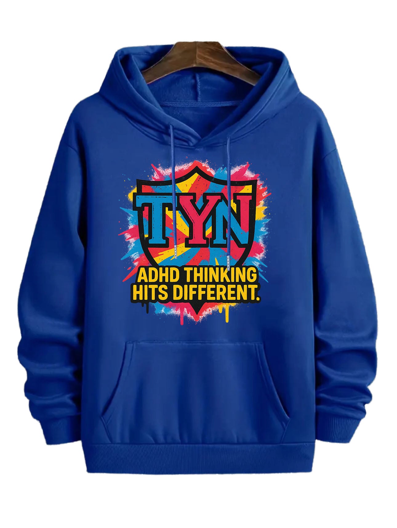 TYN “ADHD Thinking Hits Different” Hoodie – Royal Blue