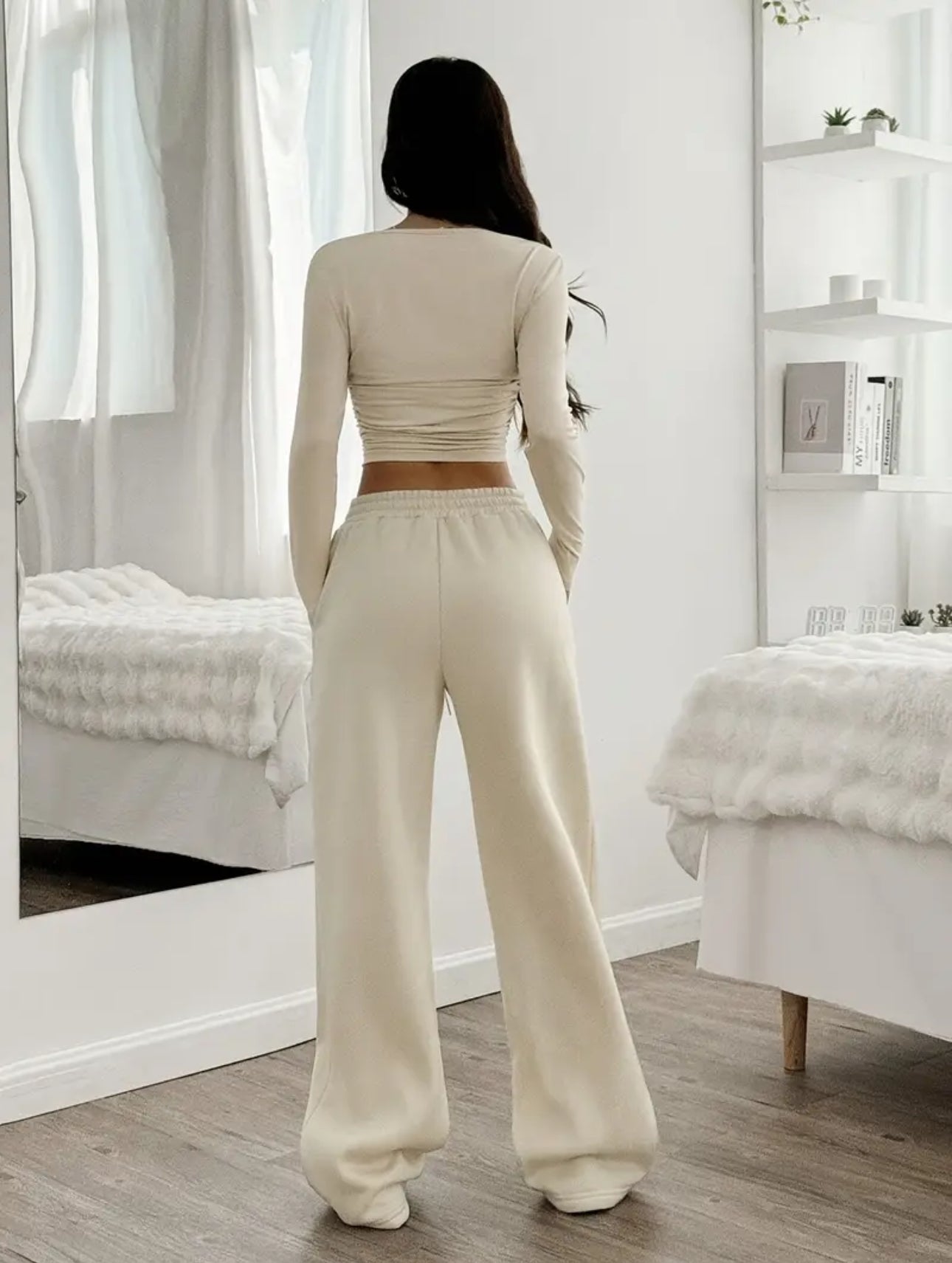 Women’s Pleated Two-Piece Set – Relaxed Fit with TYN Logo