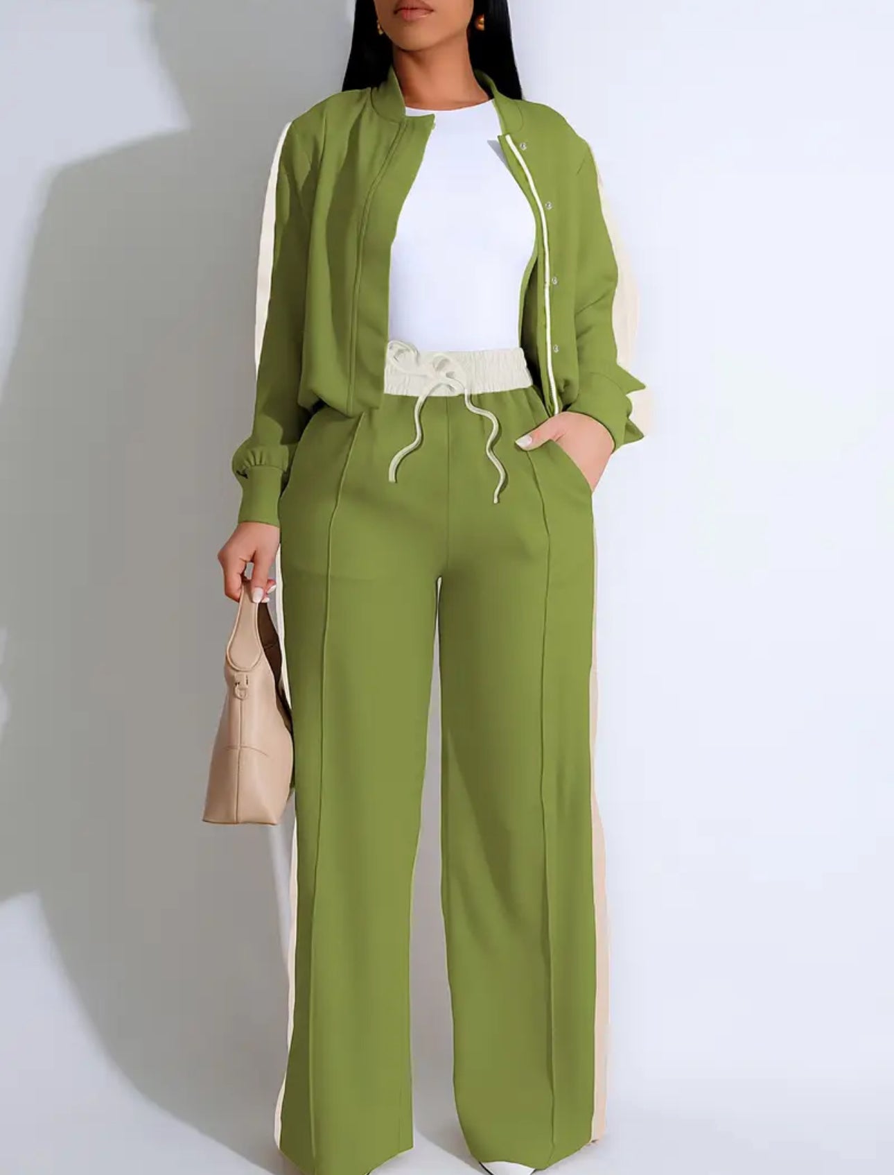 Women’s Elegant Zip Two-Piece Set