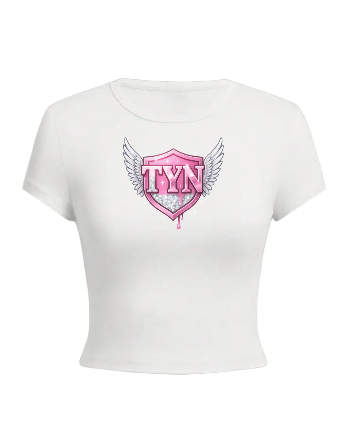 TYN Women’s Pink Angel Wings Crop Tee