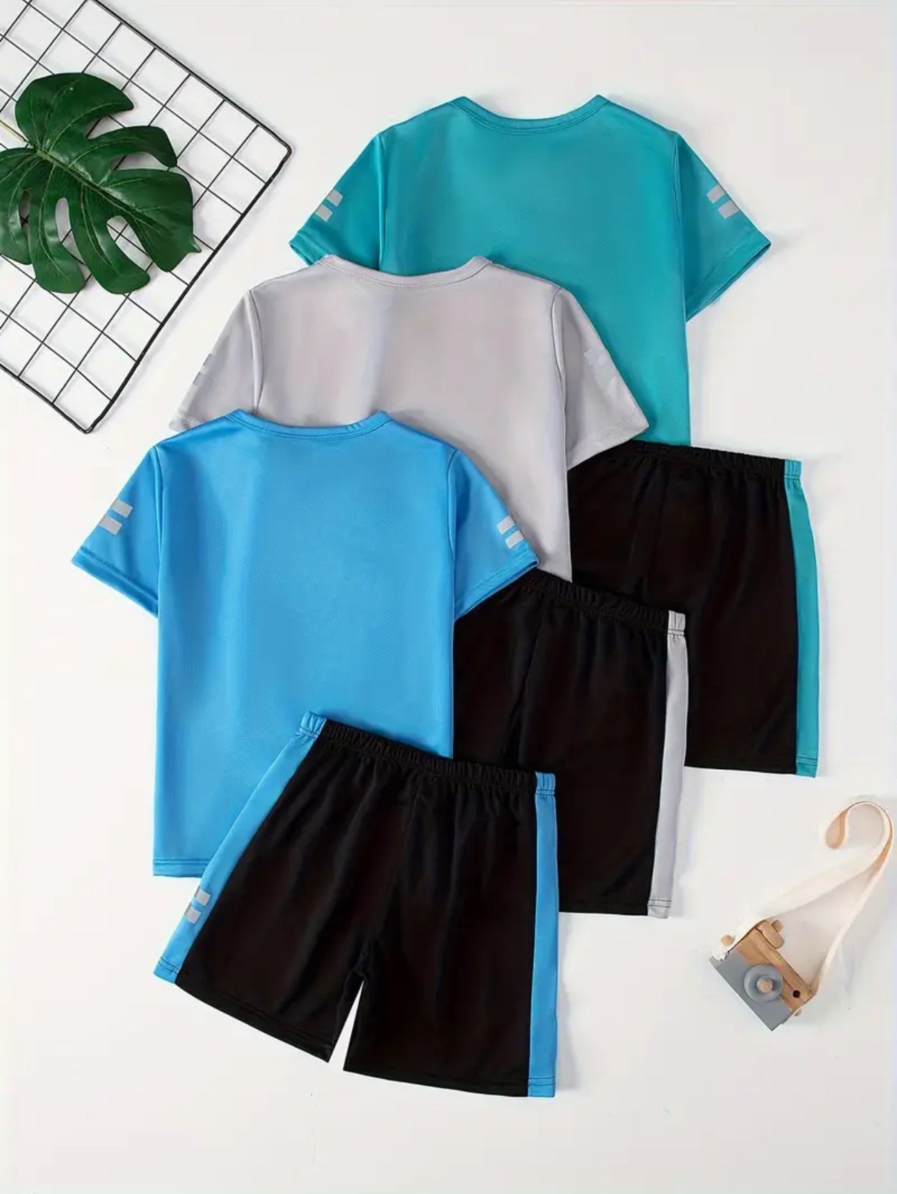 TYN Kids Reflective Sportswear – 3 Full Sets (Custom Name Tees, 6 Pieces)