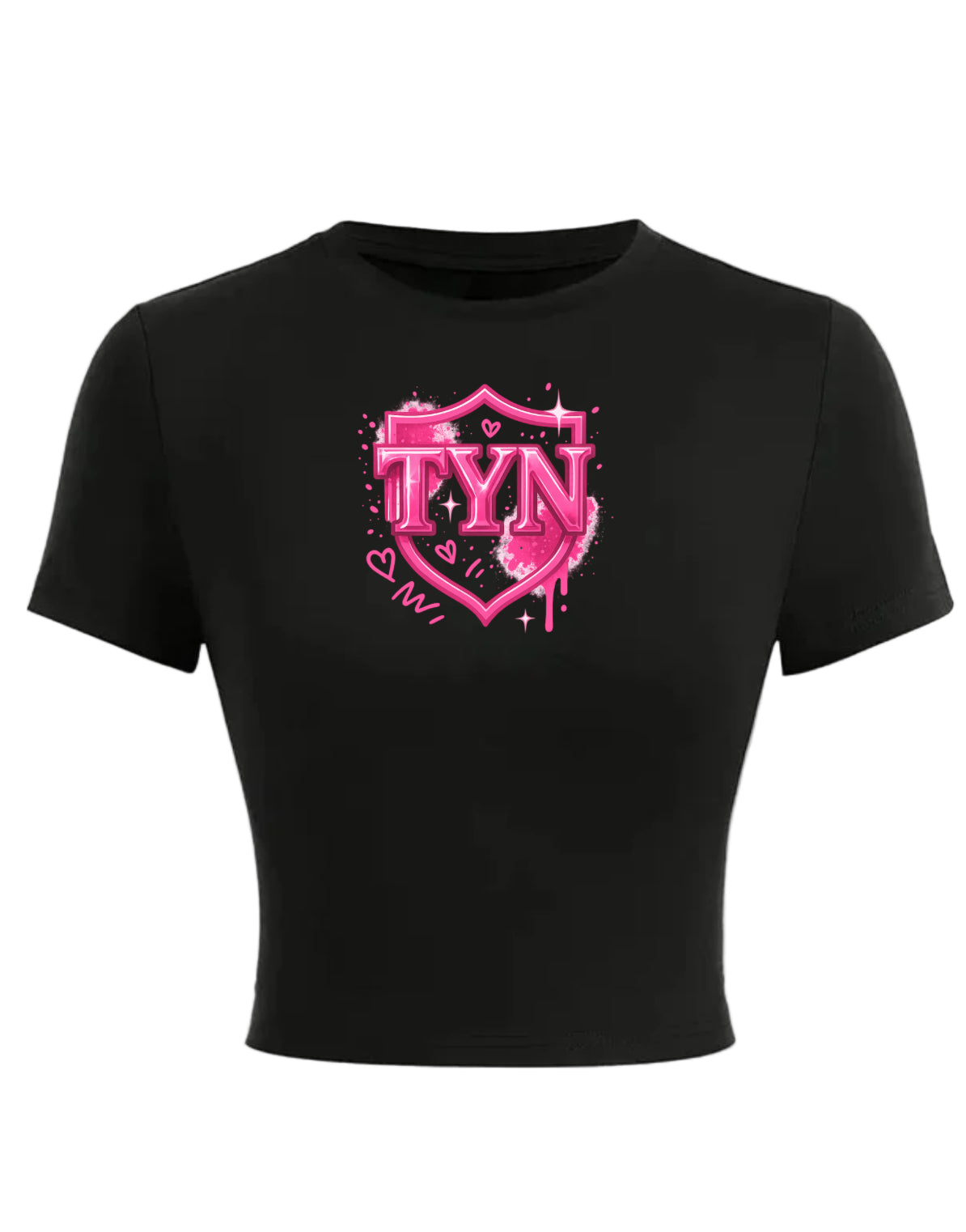 TYN Women’s Pink Graffiti Heart Crop Top