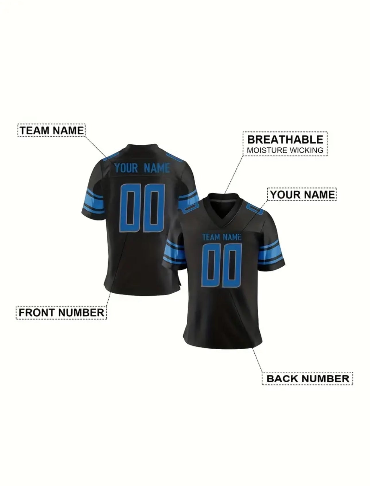 TYN Custom Lab Personalized Detroit Football Jersey