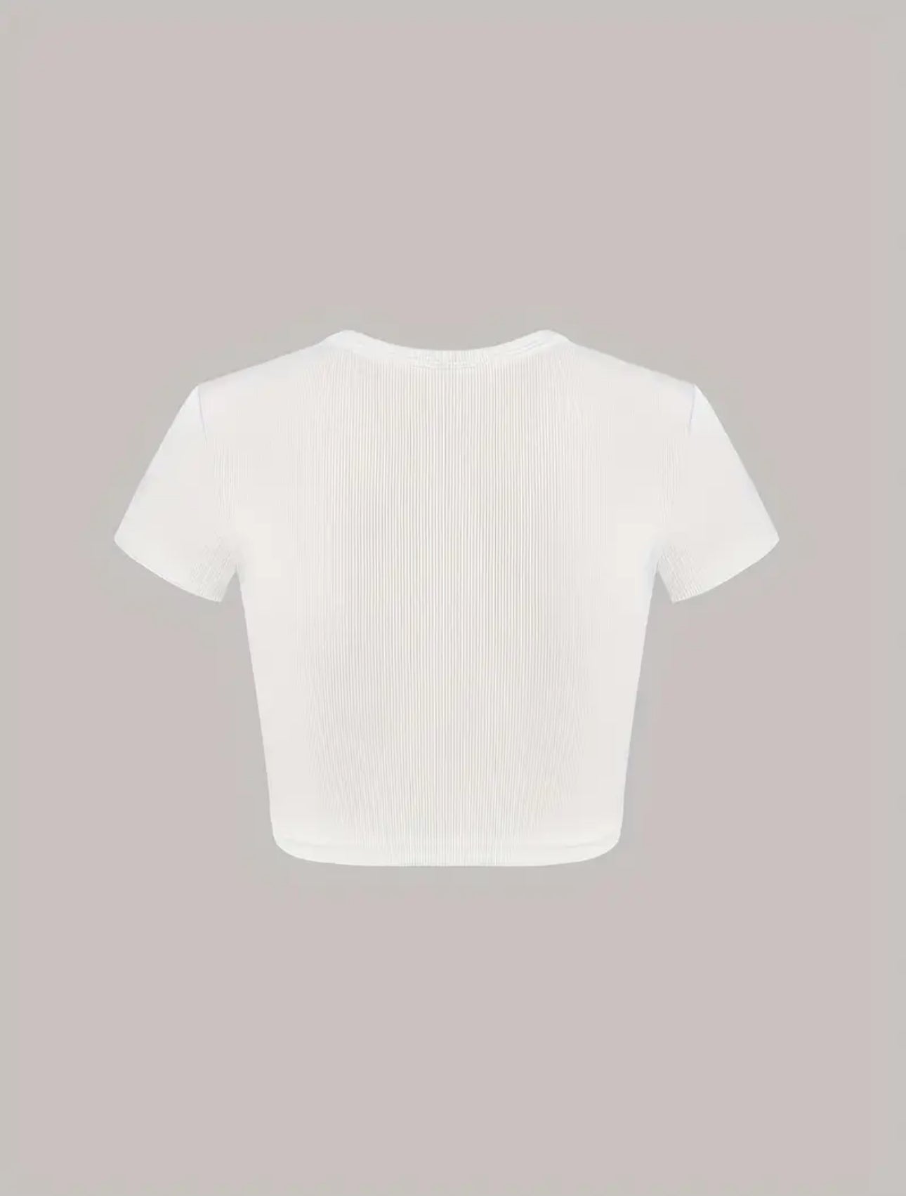 Embroidered Letter Crop Tee – Women’s Casual Fit