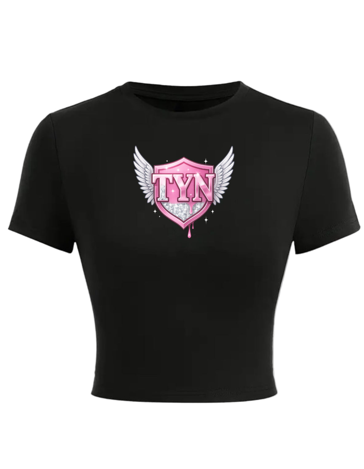 TYN Women’s Pink Angel Wings Crop Tee