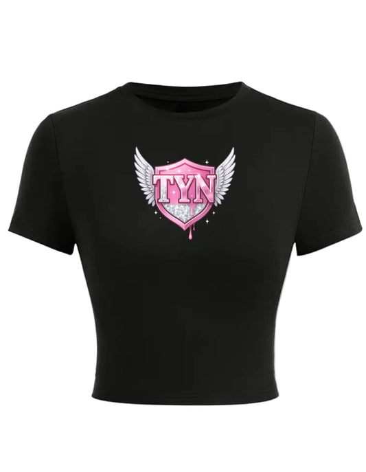 TYN Women’s Pink Angel Wings Crop Tee