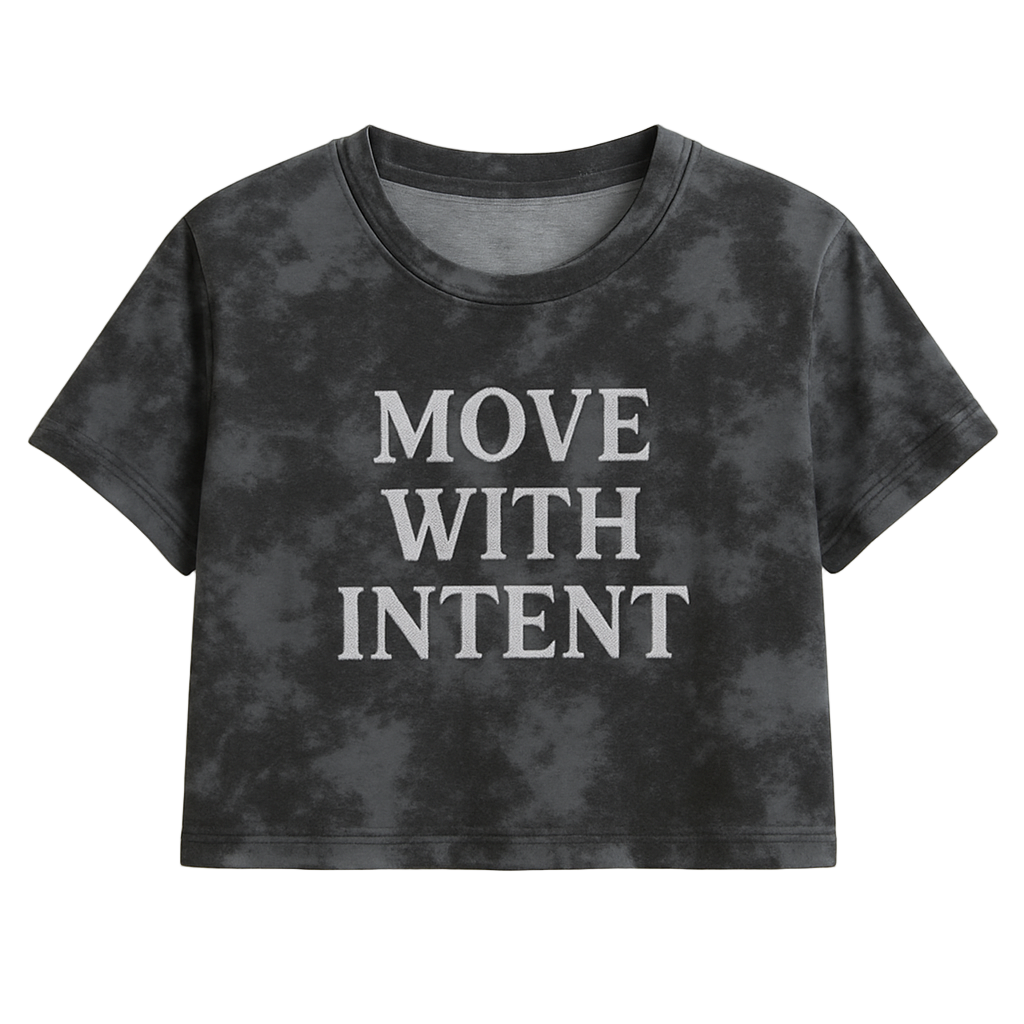 MOVE WITH INTENT CROPPED WOMEN’S TEE
