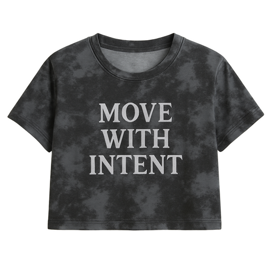 MOVE WITH INTENT CROPPED WOMEN’S TEE
