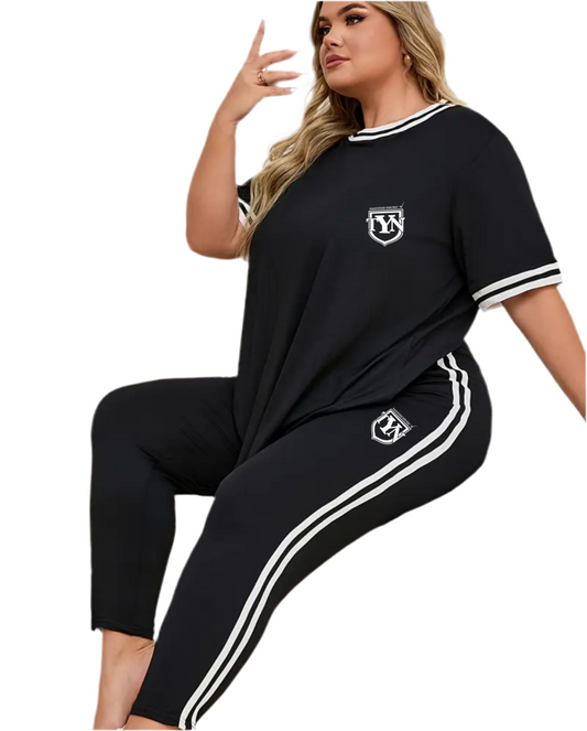 TYN Women’s Plus Size Comfort Stripe Set