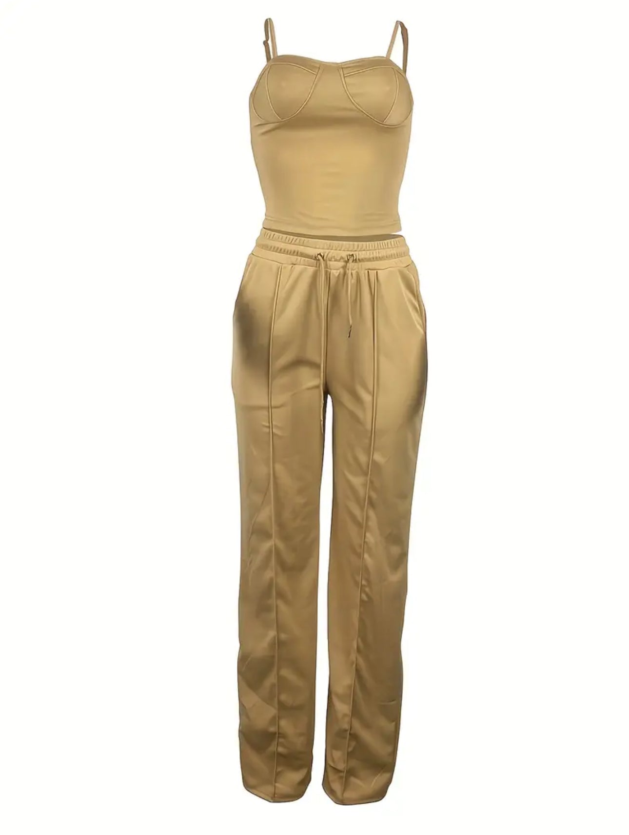 Women’s Strapless Set – Bodysuit & Wide-Leg Pants