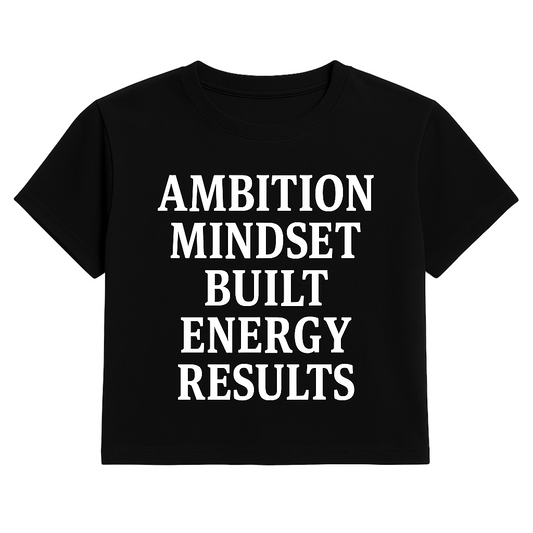 Amber “Ambition Mindset Energy” Tee – Black