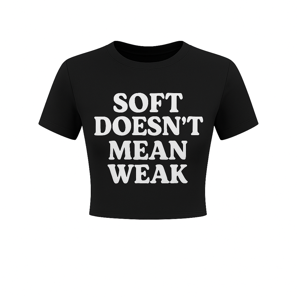 Soft Doesn’t Mean Weak Reflective Crop Top (Women’s)