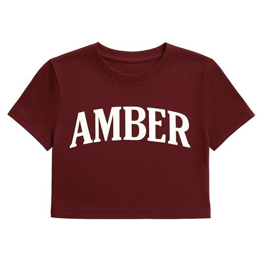 Amber “Classic Varsity” Tee – Burgundy