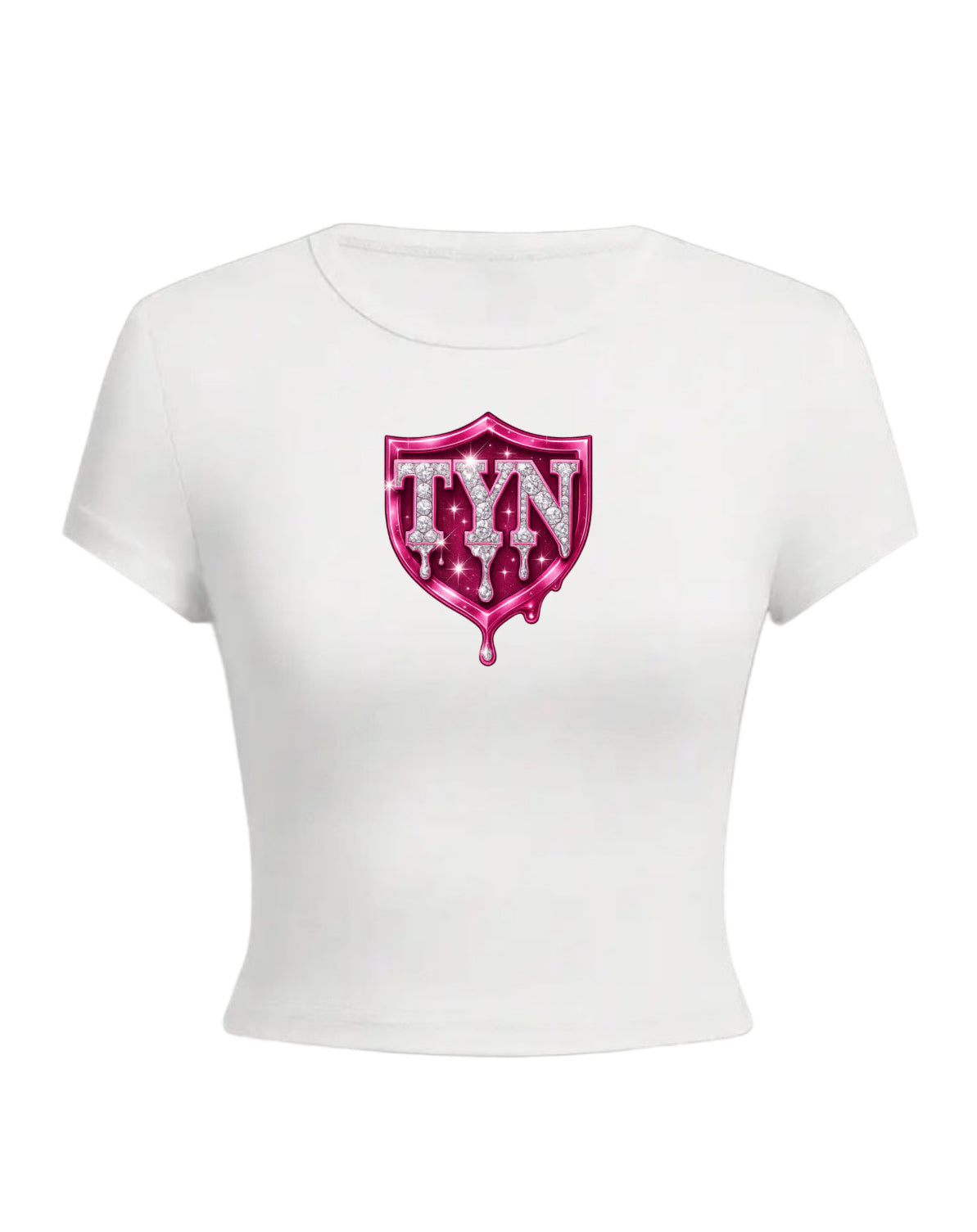 TYN Women’s Pink Diamond Drip Crop Tee