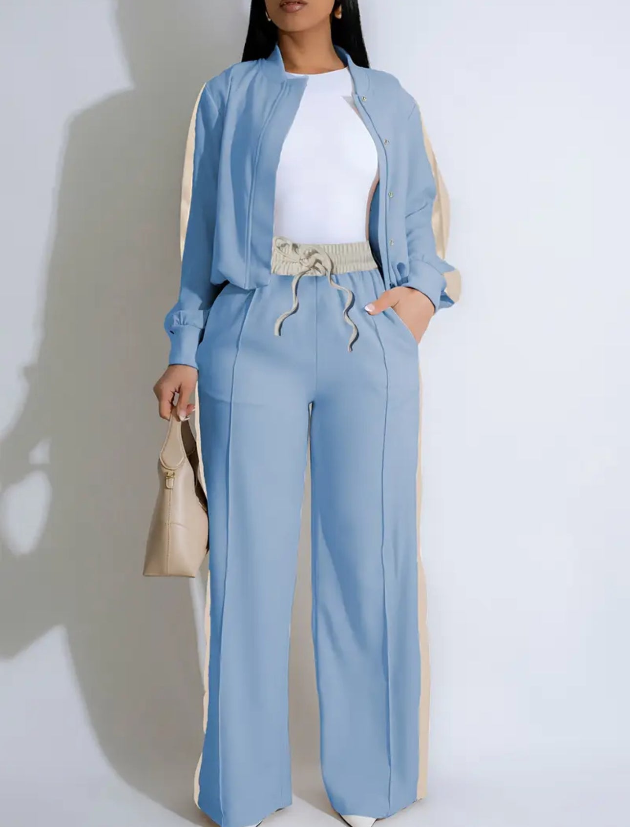 Women’s Elegant Zip Two-Piece Set
