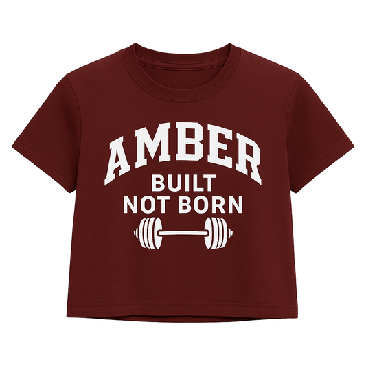 Amber “Built Not Born” Tee – Burgundy