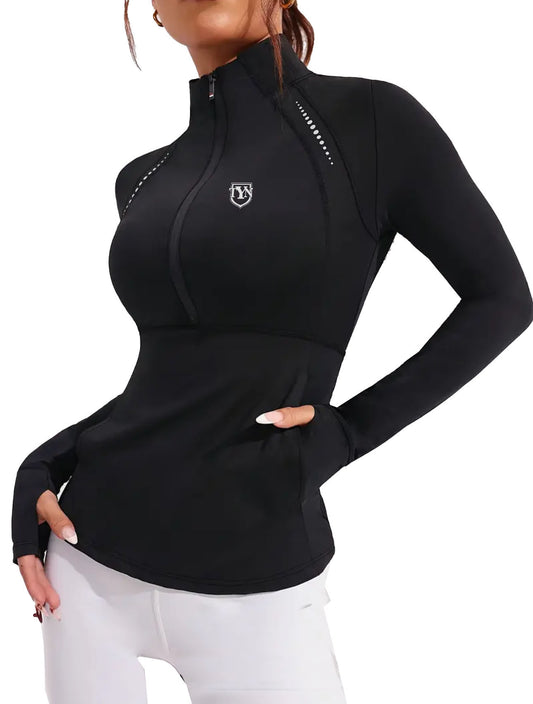 TYN “Performance Pro” Women’s Black Long-Sleeve Zip Top