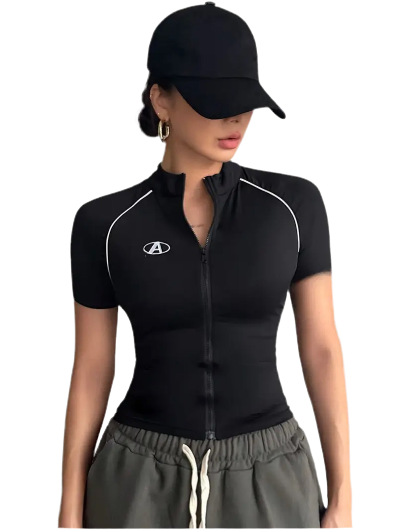 Women’s Zip-Up Contrast Tee