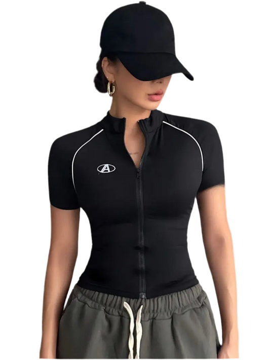 Women’s Zip-Up Contrast Tee