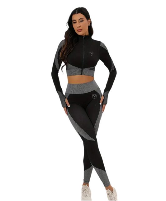 TYN Seamless Women’s 2-Piece Active Set | Zip-Up Jacket & Shaping Leggings