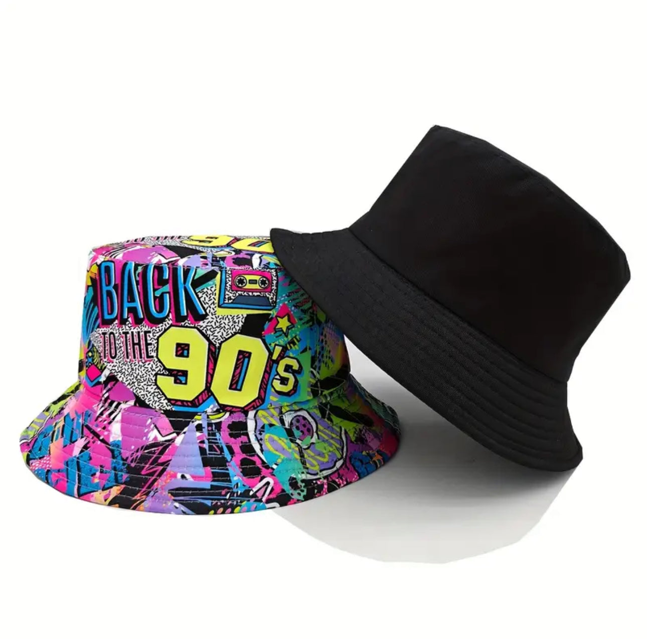 90s Graffiti Bucket Hat – Retro Street Style