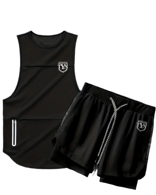 TYN Men’s Gym Performance Set – Vest & Double-Layer Shorts