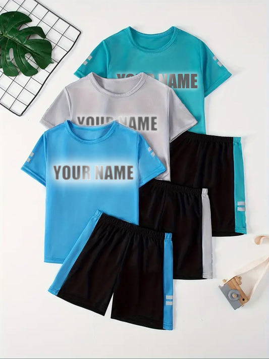 TYN Kids Reflective Sportswear – 3 Full Sets (Custom Name Tees, 6 Pieces)