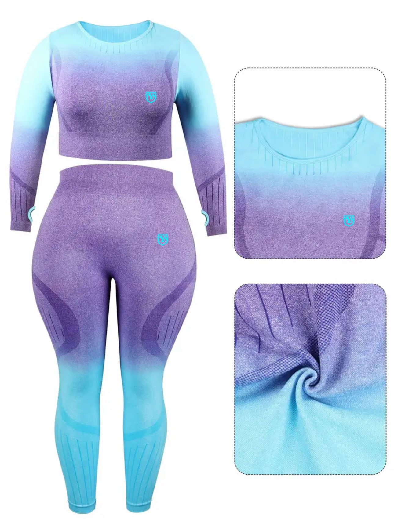 TYN Women’s Plus Size Gradient Glow Yoga Set