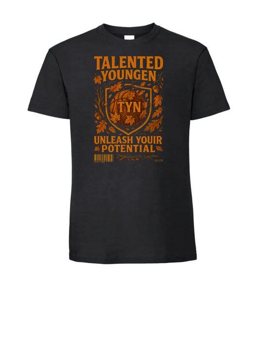 TYN “Autumn Legacy” Black T-Shirt – Basketball Crest Graphic