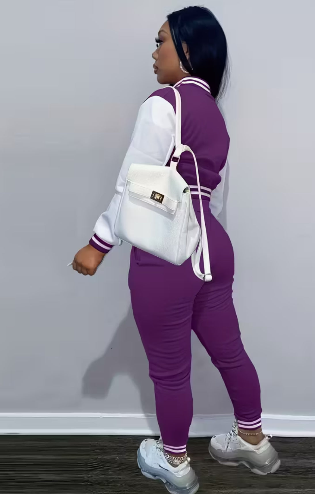 TYN Women’s Patchwork Varsity Co-Ord Set – Jacket & Bottoms