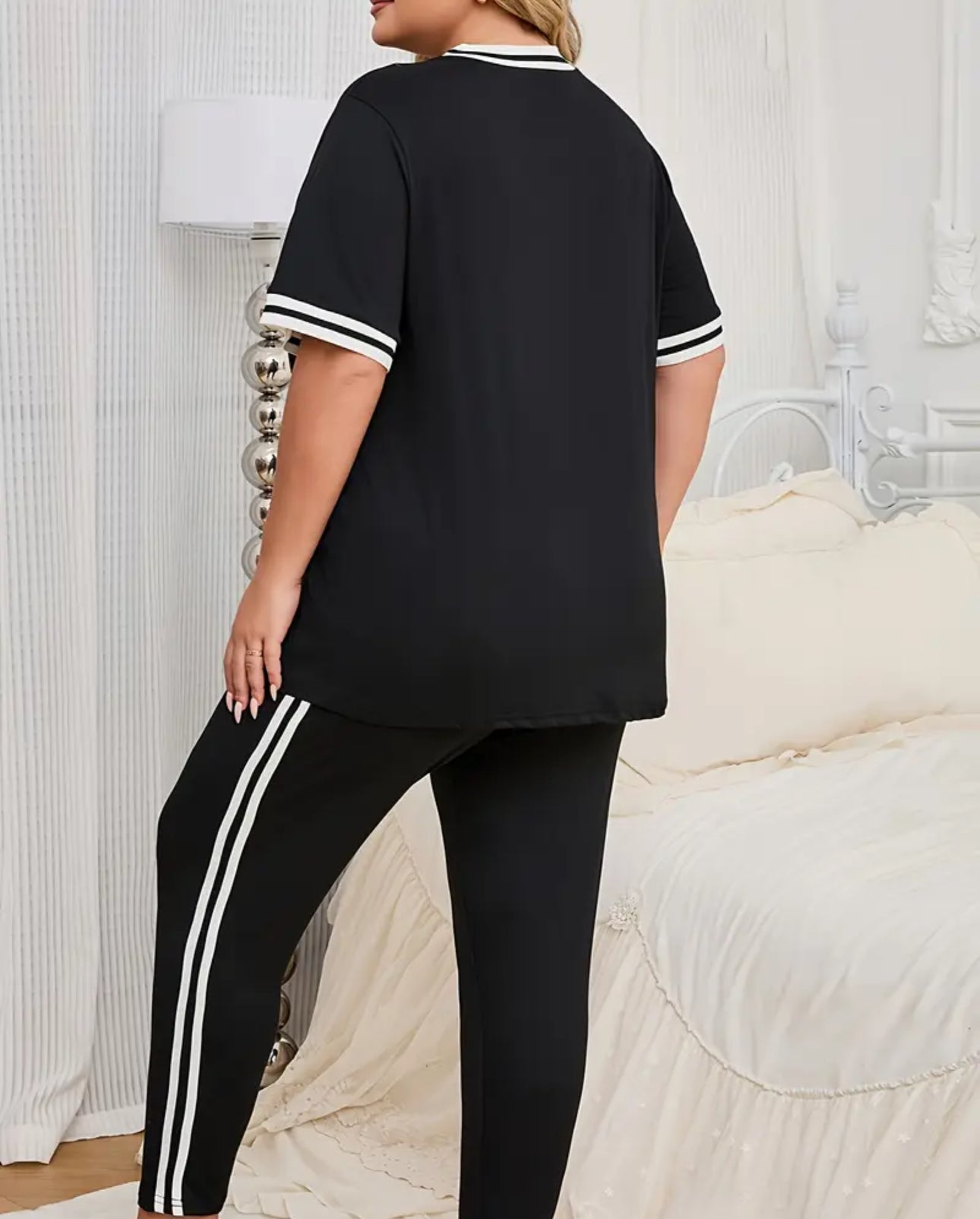 TYN Women’s Plus Size Comfort Stripe Set