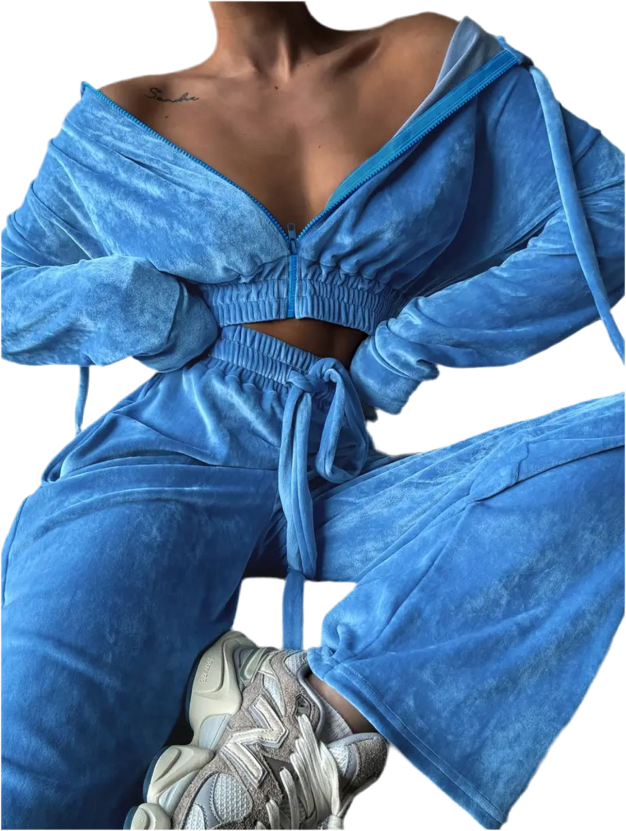 Women’s Plush Blue Loungewear Set