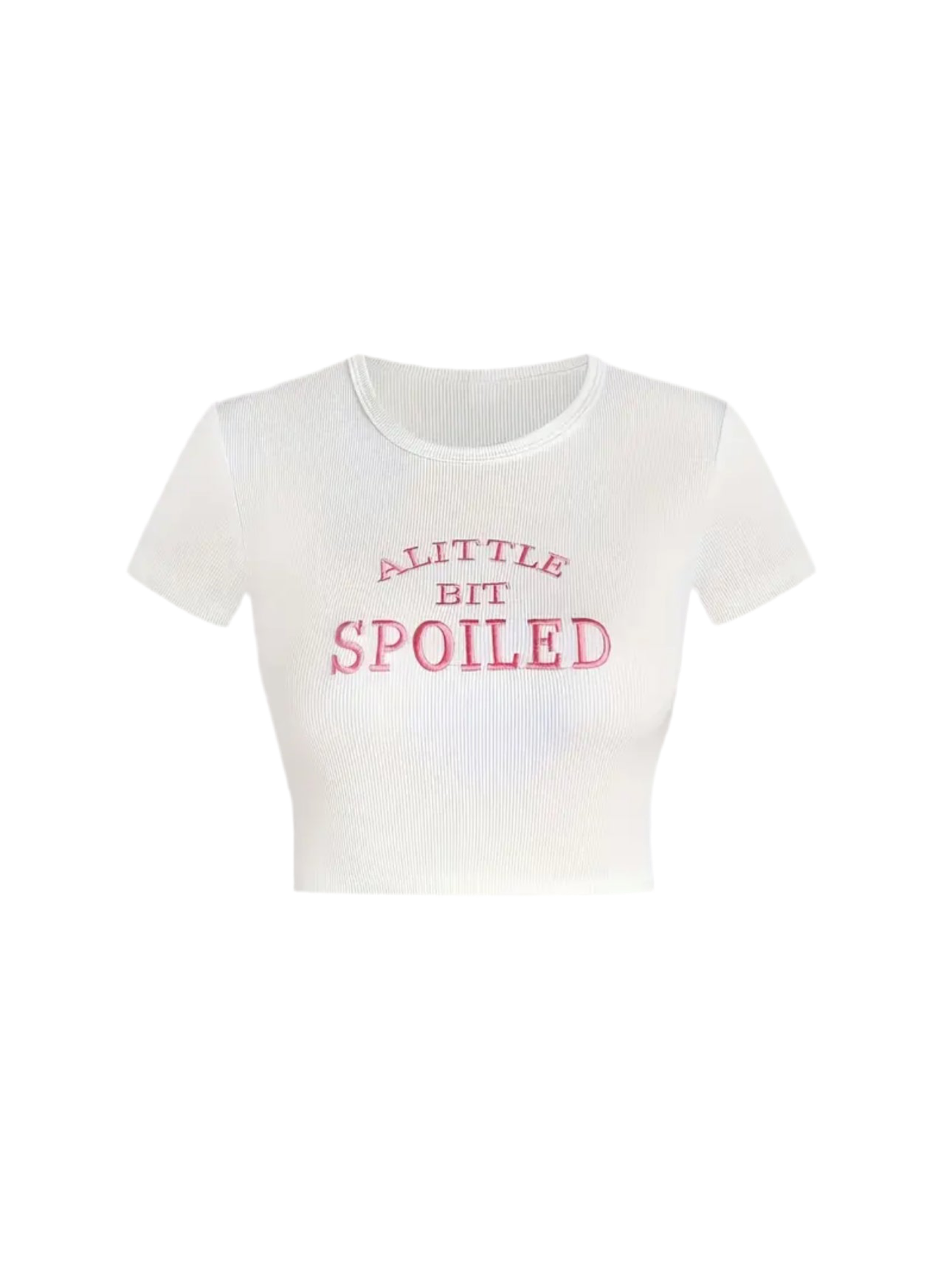 Embroidered Letter Crop Tee – Women’s Casual Fit